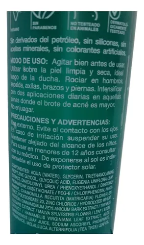 Gigot Clariderm Vit C Locion Spray Corporal Anti Acne 75ml.