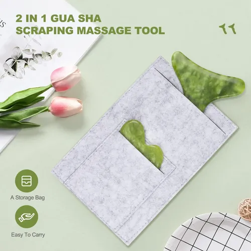 Set Gua Sha Airogym Jade Masaje Corporal 2 Piezas Verde