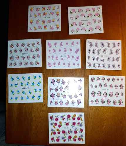 90 Stickers Para Uñas Al Agua Nail Art