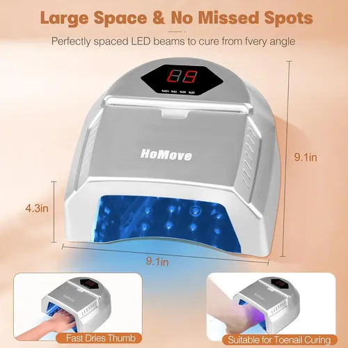 Lámpara De Uñas Led Uv Homove 72w Inalámbrica Con