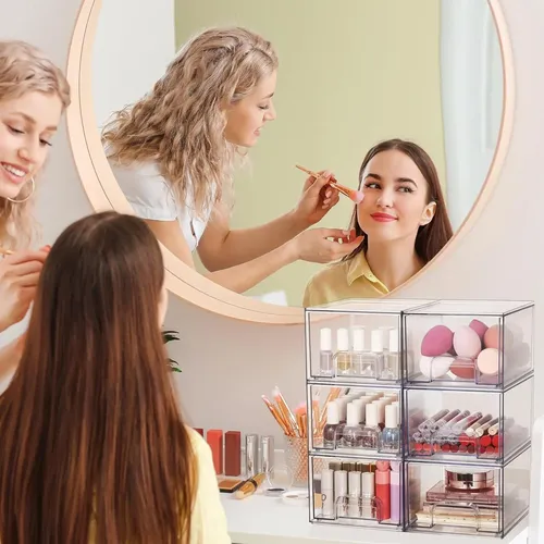 Organizador De Escritorio Y Maquillaje Acrílico Transparente