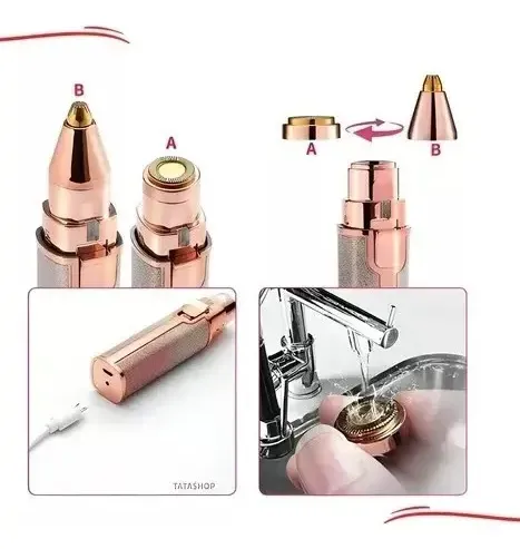Depilador Cejas Facial Cuerpo 2 En 1 Usb Multifuncional