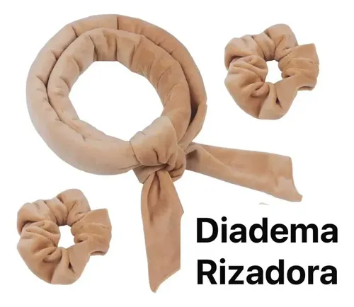 Diadema Vincha Rizadora Pelo Sin Calor 2 Scrunchies
