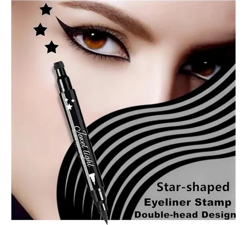 Delineador Líquido Doble Cara Go Ho Star Stamp Negro 1 Pc