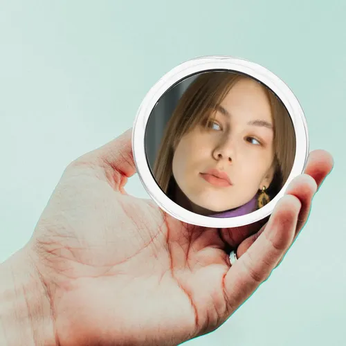 Espejo De Maquillaje Sin Uñas Con Marco De Plástico