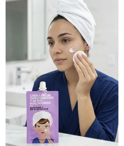 Crema Antiedad Colágeno Ácido Hialurónico Uso Diario Facial