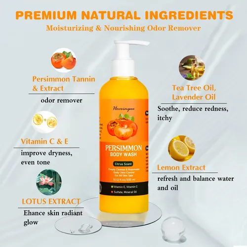 Body Wash Hoveimpee, Eliminador De Olores A Caqui, 300 Ml