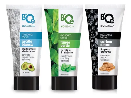Pack Mascara Facial Fango Verde Arcilla Blanca Carbon Detox