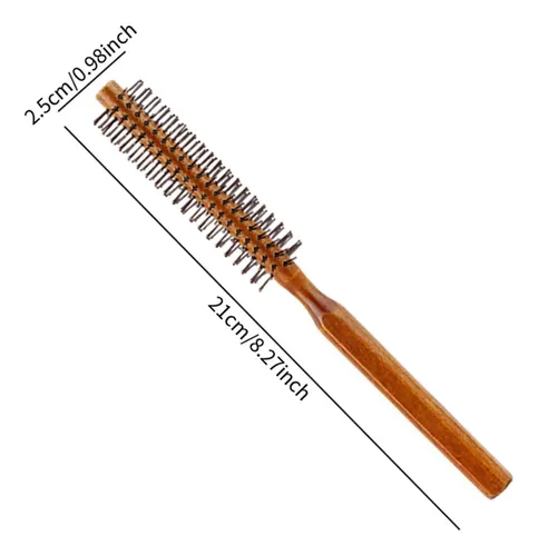 4 × Mini Cepillo Redondo De Madera, Peine For El Cabello