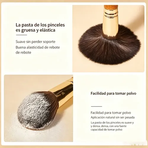 Brochas De Maquillaje Profesionales De 9 Piezas Con Mango