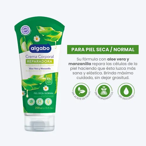 Crema Corporal Aloe y Manzanilla 200ml Algabo