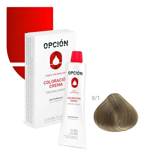 Tintura Crema Profesional De Cabellos Opcion Coloracion 60g Tono 81 – RUBIO CLARO CENIZA