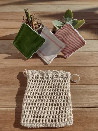 Pads Desmaquillantes Reutilizables De Toalla +bolsita
