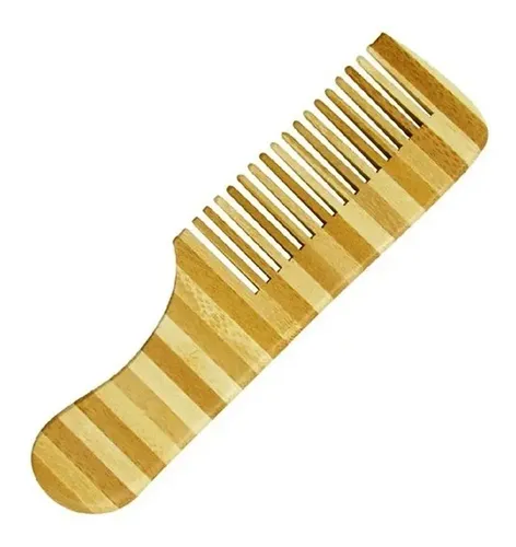 Peine Madera Bambu Bamboo Con Mango Cabello Barba Bigote
