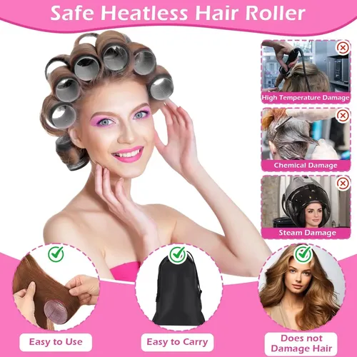 Juego De Rulos Autoadhesivos Ojxkz 50 Piezas Para Cabello