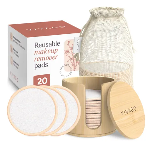 Discos Reutilizables De Algodón Vivago (pack De 20) Con Bols