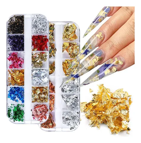 K Hojuelas De Lámina Dorada For Uñas, Manualidades Y