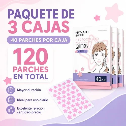 Parches Hidrocoloides Estrella Acne 3 Cajas 120 Pzs