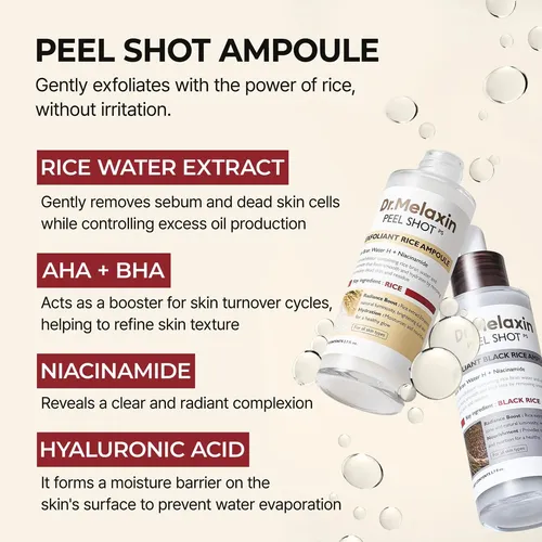 [dr.melaxin Official] Peel Shot Glow Rice Ampoule Duo
