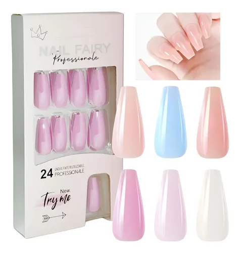 Uñas Postizas Ballerina Autoadhesivas Efecto Aurora Lisas
