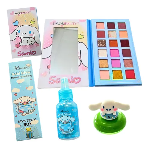 Set Maquillaje Cinnamoroll Paleta Labial Lip Balm Kawaii
