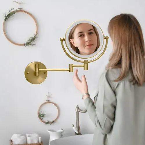 Espejo De Maquillaje De Pared Ledoole Recargable Con Luz Y