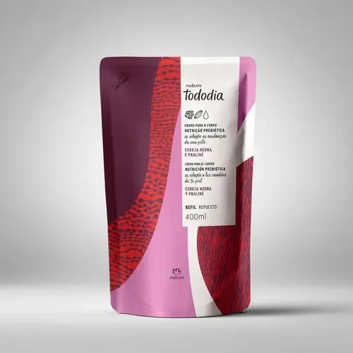 Recambio de hidratante corporal Natura Tododia Cereza Negra y Praliné 400ml