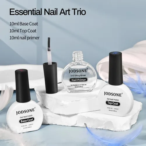 Conjunto Para Uñas De Gel: Jodsone 3 Piezas (top/base Coat