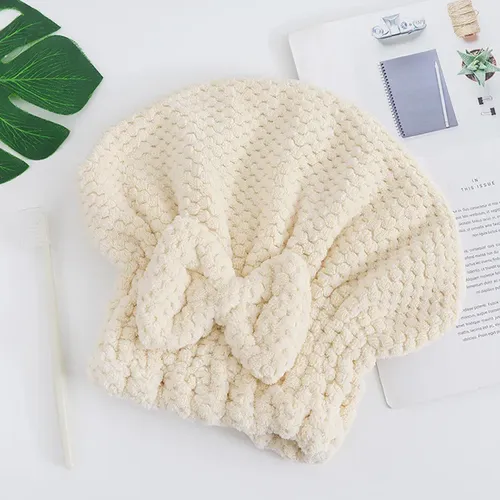 Gorro De Pelo Seco Con Lazo De Alta Densidad, Absorbente, Te