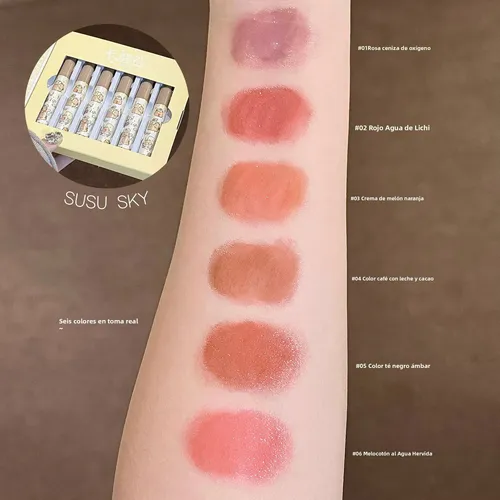 Susu Sky Set Brillo Labial Espejo Agua Larga Duración Maquil