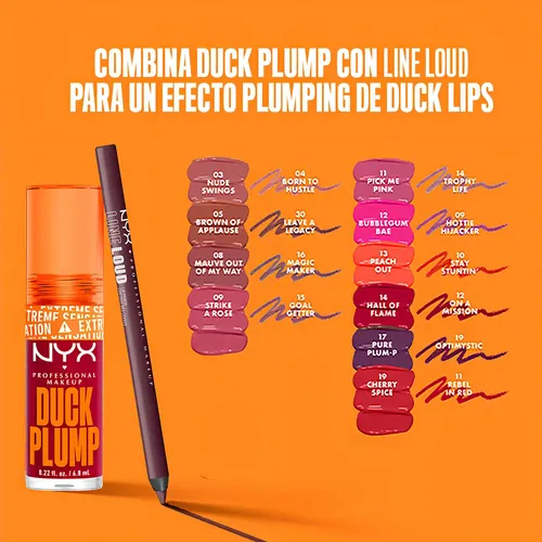 Brillo Labial NYX Duck Plump con Efecto Voluminizador, Tono Clearly Spicy