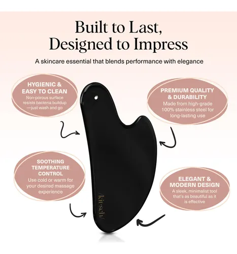 Gua Sha Kitsch Acero Inoxidable Matte Black