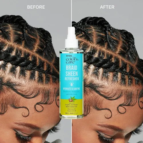 Spray De Brillo Kiss Para Trenzas Y Cabello Natural 250 Ml
