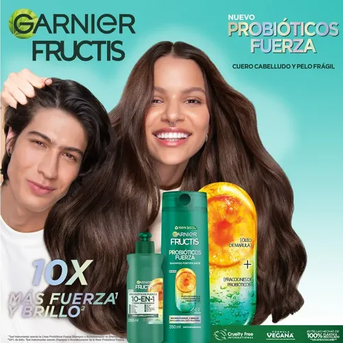 Kit Fructis Probióticos Fuerza: Shampoo Acondicionador Crema