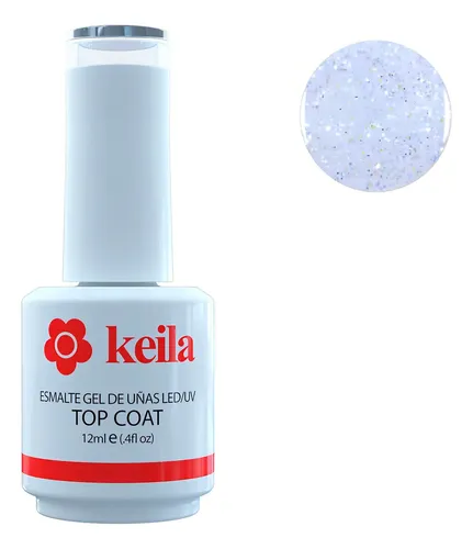 Esmalte Semipermanente Top Coat Glitter Keila para Uñas