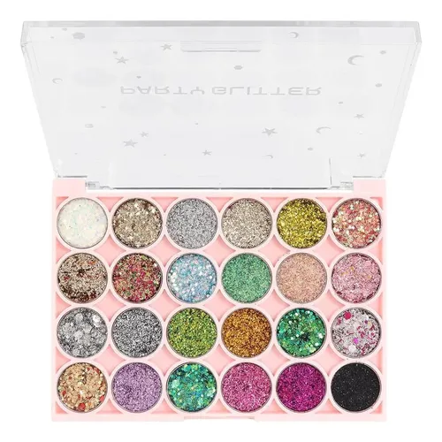 Paleta De Sombras Glitter 24 Colores Evpct
