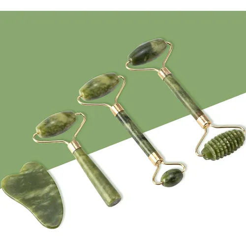 Face Roller Fuvooi Jade Roller Set Para El Cuidado De La Pie Suela