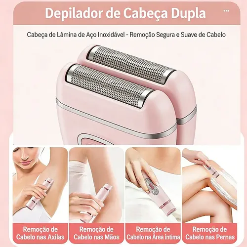 – Depiladora Eléctrica Recargable For Cuerpo Y Rostro Rosa –