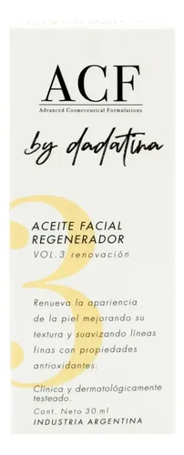 Aceite Acf By Dadatina Vol 3: Renovación Día/noche Para Todo Tipo De Piel De 30ml