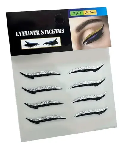 Sticker Adhesivo Delineador Glitter Eyeliner 4 Pares