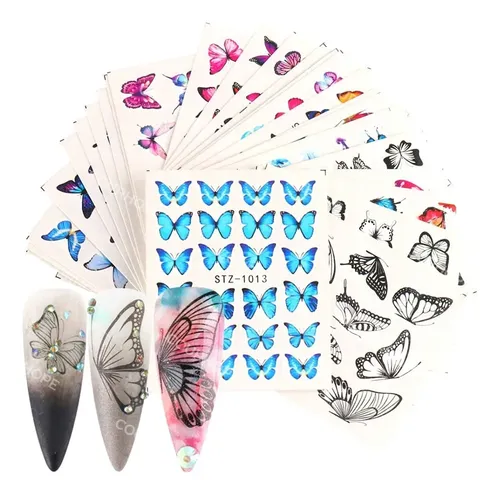 Pegatinas Para Uñas Press On Mariposa 30 Piezas