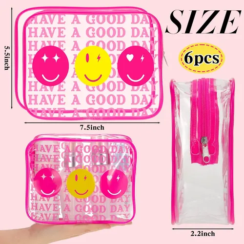 Bolsas De Maquillaje Cunno Preppy Boho Smile Face Flamingo,
