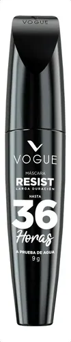 Máscara De Pestañas Vogue Resist A Prueba De Agua Negra 9 Gr
