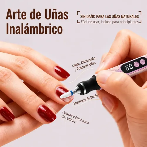 Lima Eléctrica Uñas Usb Pantalla Led Lámpara Uv Recargable