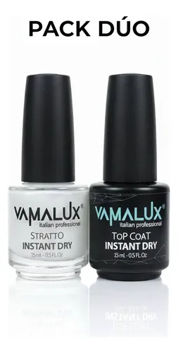Kit Esmalte Uñas Vamalux Stratto Top Coat Instant Dry 15ml