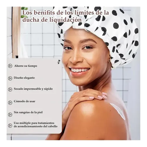 2 Pcs Gorros De Baño Ducha Impermeable Para Mujer Ajustable
