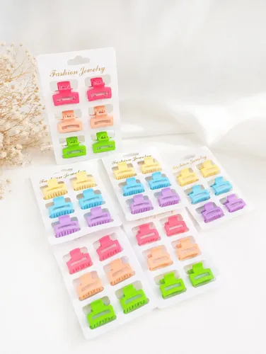 36 Mini Broches P/ Cabello Plásticos Colores Surtidos 2,5 Cm