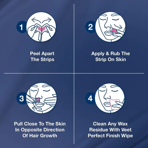 Tiras De Cera Veet Face Cold, Paquete De 20 Unidades, Para P