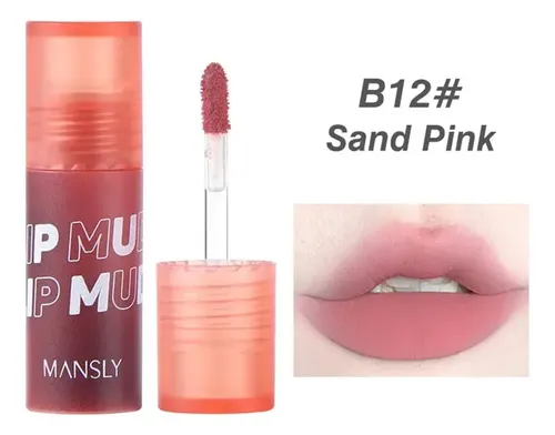 Labial Líquido Mate HengFang Kawaii Rosa B12 Larga Duración