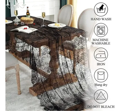 Tela De Encaje Para Pestañas, Floral Negro Y Blanco
